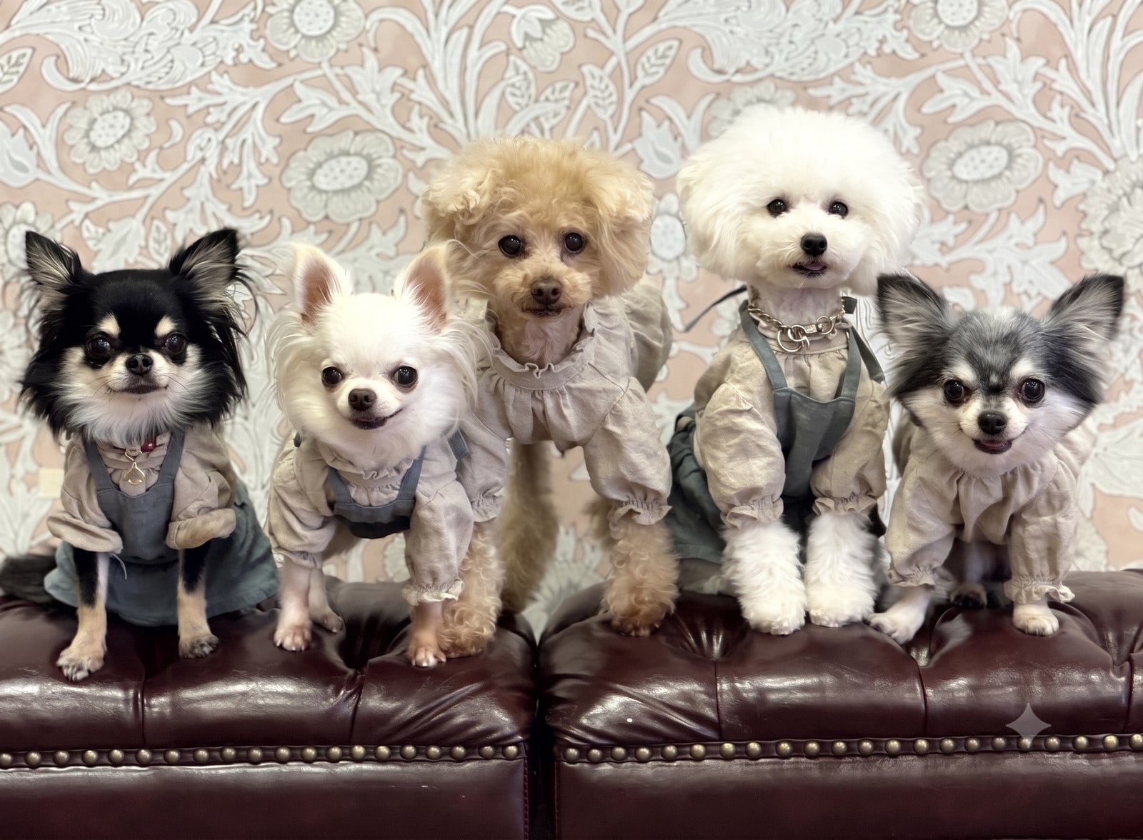 My Treasury ARFの看板犬たち。チワワ・トイプードル・ビションフリーゼの5頭